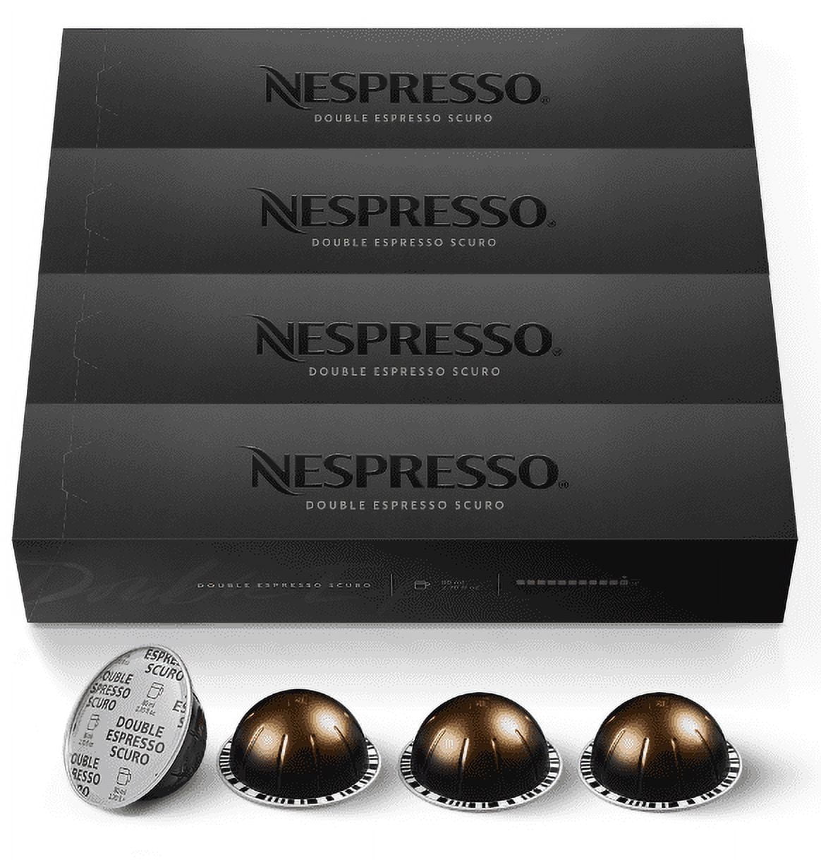 Nespresso Vertuo Espresso Scuro, Medium Roast Coffee Pods, 40 Ct (4 Boxes of 10)