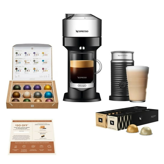 Nespresso Vertuo Next Deluxe with Aeroccino 3 and 32 Capsules