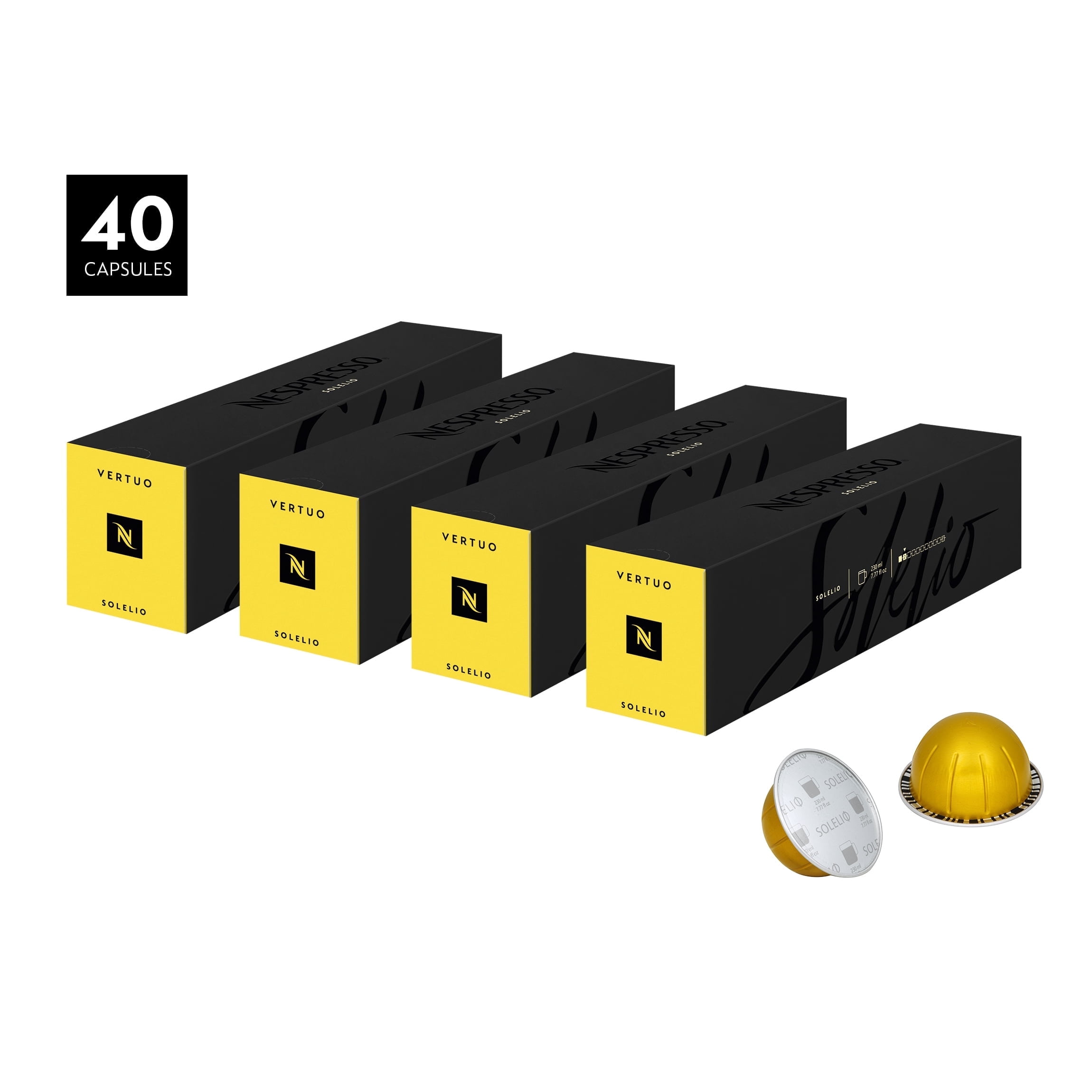 Nespresso Vertuo Solelio, Light Roast Coffee Pods, 40 Ct (4 Boxes of 10)