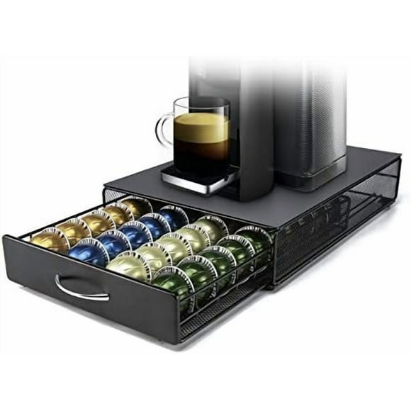 Nespresso Vertuoline Capsule Storage Drawer Vertuo Coffee Holder Metal Multiple Flavors Pods Organizer 40 Pcs Capacity$$Home Decor, Kitchen, & Other