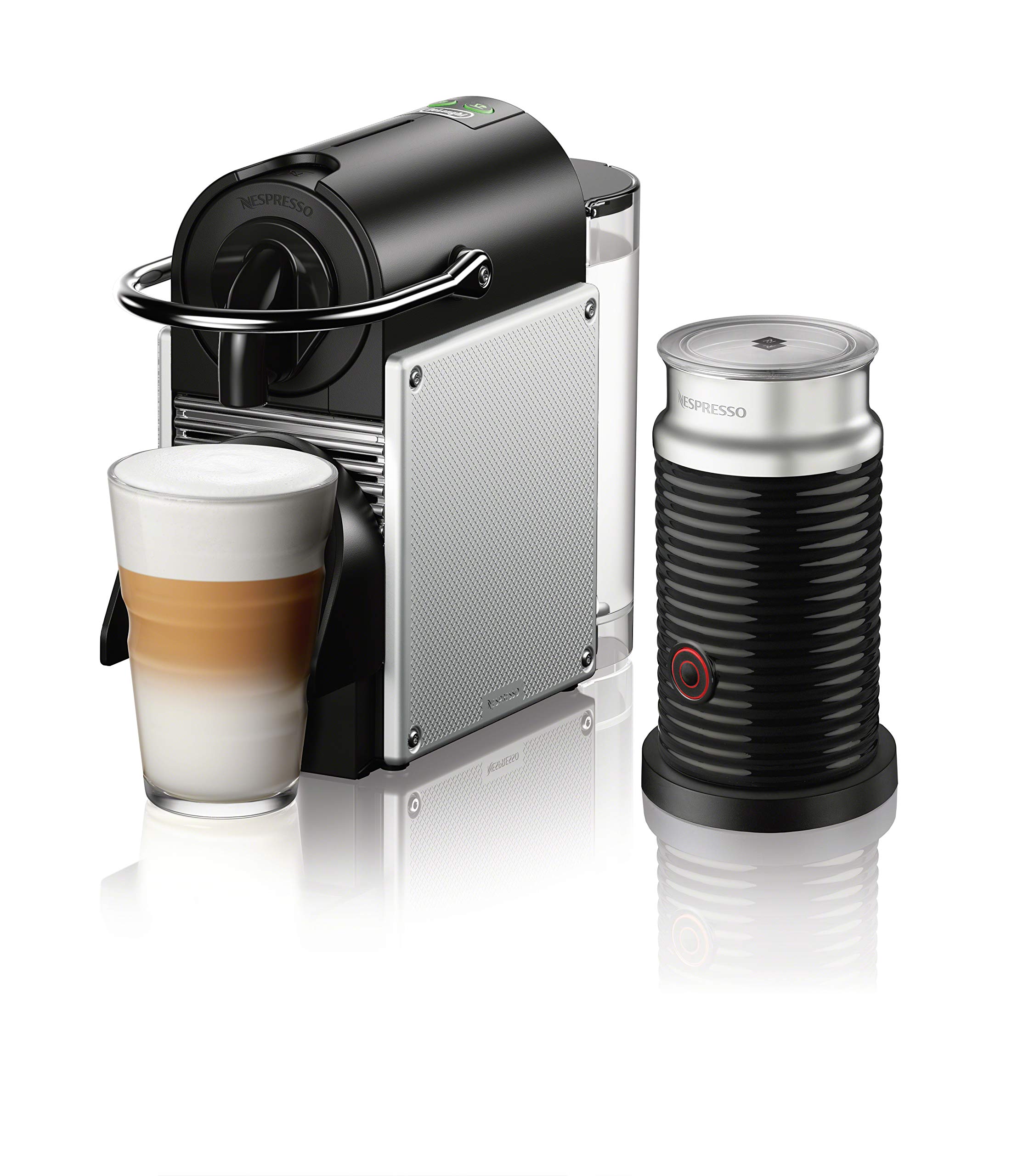 Nespresso by De'Longhi Pixie Single-Serve Espresso Machine with Simplified Water Tank in Aluminum and Aeroccino Milk Frother in Black - image 1 of 4