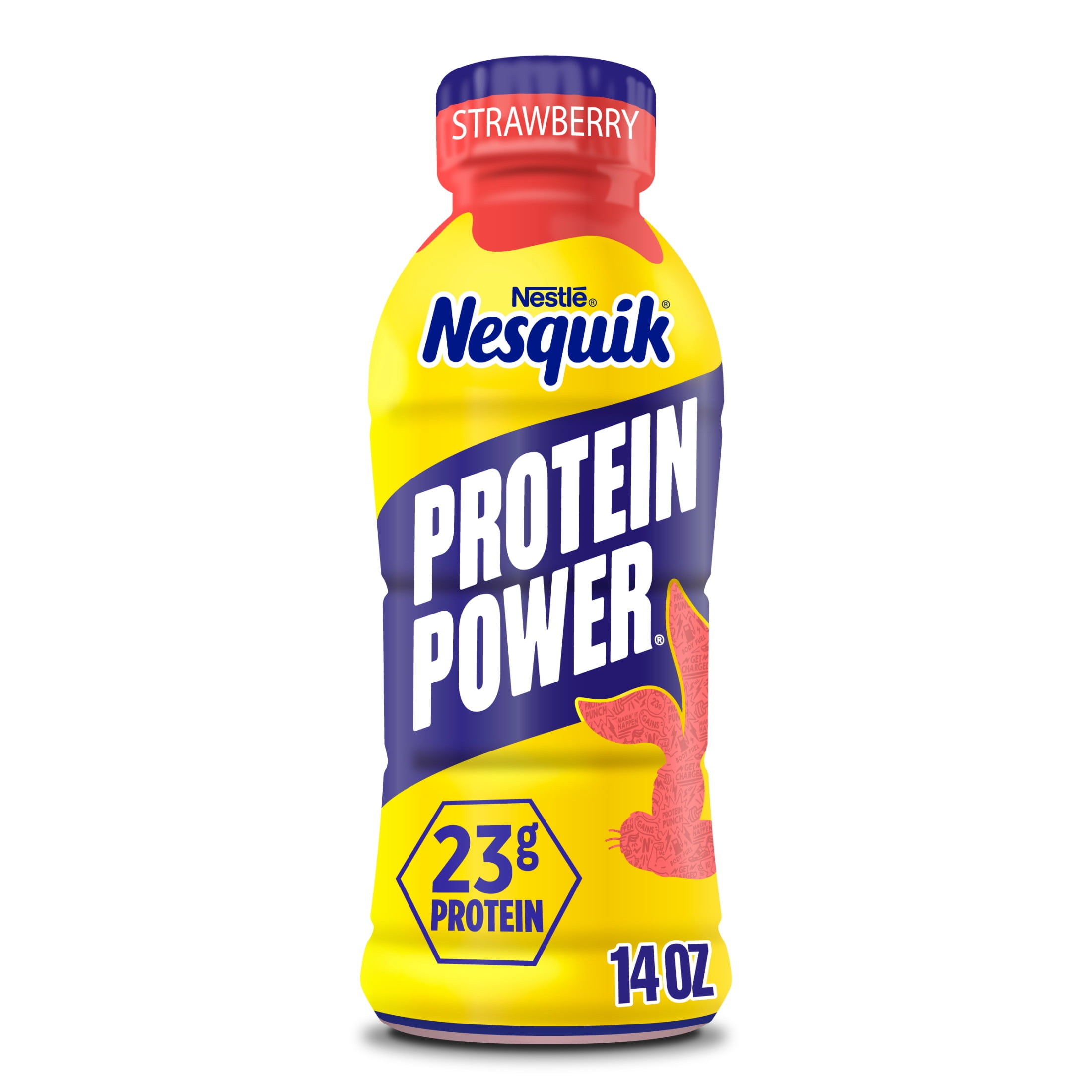 Nesquik Protein Power, Strawberry Flavored Protein Milk Beverage, 14 oz Bottle