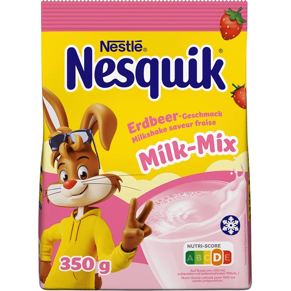 Nesquik instant cocoa drink: STRAWBERRY Flavor- Made in Europe - 350g/12 oz