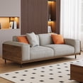 thumbnail image 1 of NessCarsti 64.56" Mid-Century Modern 2-Seater Fabric Sofa Couch with Sturdy Solid Wood Frame & High-Density Rebound Foam, Upholstered Futon-Style Furniture for Living Room, Apartment, Office, Gray, 1 of 6