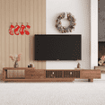 thumbnail image 1 of NessCarsti Extendable Walnut TV Console with Storage, Mid-Century Modern TV Stand for 100" TVs (78.54"–103"), 1 of 18