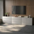 thumbnail image 1 of NessCarsti Modern Storage Cabinet with Drawers and Shelves for Kitchen, Dining Room, Living Room Coffee Bar Cabinet, White (A31.4″+B31.4″+B31.4″), 1 of 6