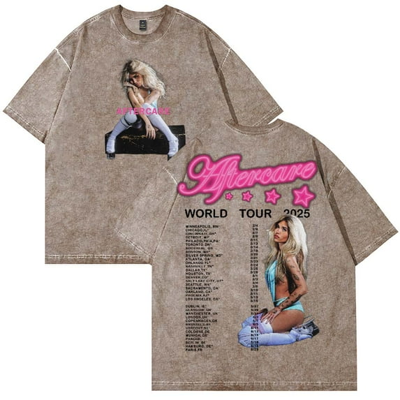 Nessa Barrett Aftercare World Tour 2025 Merch Cotton T-Shirt Wash Tee Women Men Short Sleeve Crewneck Tee