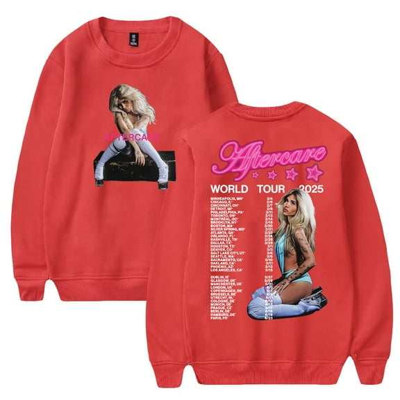 Nessa Barrett Aftercare World Tour 2025 Merch Sweatshirt Women Men Casual Crewneck Long Sleeve Pullover Clothes