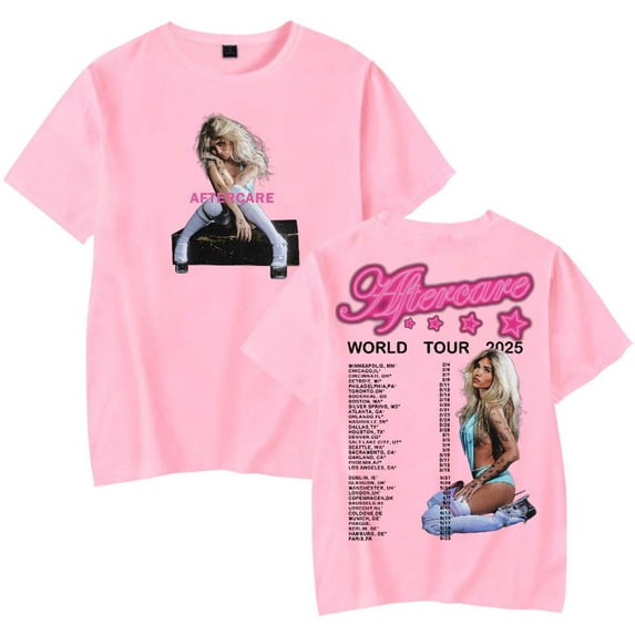Nessa Barrett Aftercare World Tour 2025 Merch T-Shirt Women Men Crewneck Casual Short Sleeve Tee