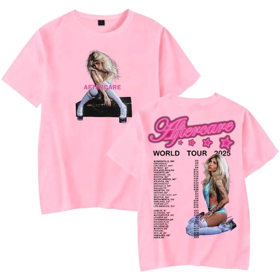 Nessa Barrett Aftercare World Tour 2025 Merch T-Shirt Women Men Crewneck Casual Short Sleeve Tee