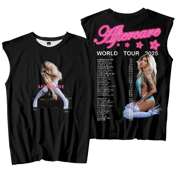 Nessa Barrett Aftercare World Tour 2025 Merch Tank Tops Sleeveless Sport Vest Women Men Outdoor Sportwear