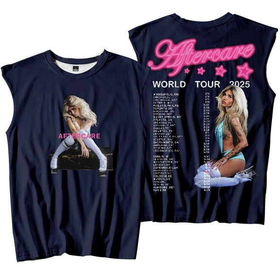Nessa Barrett Aftercare World Tour 2025 Merch Tank Tops Sleeveless Sport Vest Women Men Outdoor Sportwear