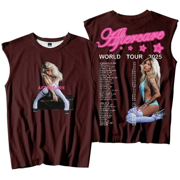 Nessa Barrett Aftercare World Tour 2025 Merch Tank Tops Sleeveless Sport Vest Women Men Outdoor Sportwear