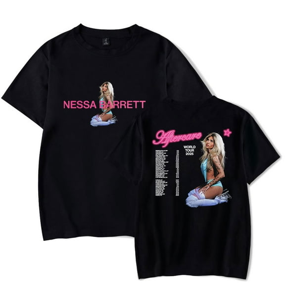 Nessa Barrett Aftercare World Tour 2025 T-shirt Unisex Short Sleeve Crewneck Fashion Casual Tee