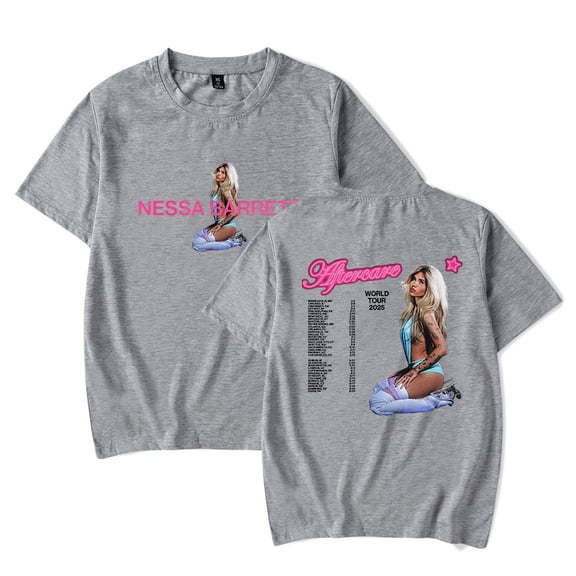 Nessa Barrett Aftercare World Tour 2025 T-shirt Unisex Short Sleeve Crewneck Fashion Casual Tee