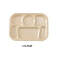 thumbnail image 1 of Nessico 6-Compartment Plate - Rectangular - Melamine, Tan - 13 x 9.5 in. - Pack of 12, 1 of 1