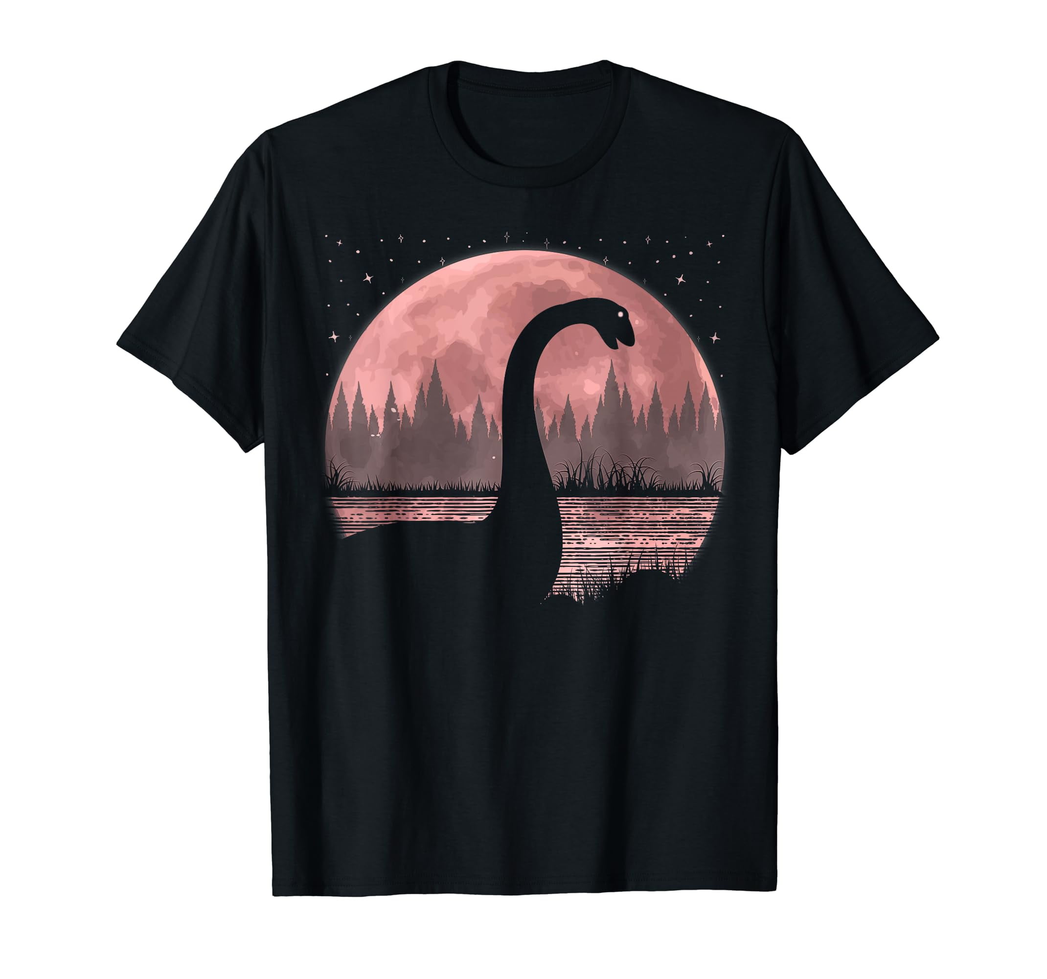 Nessie Loch Ness Monster Graphic Full Moon Loch Ness T Shirt