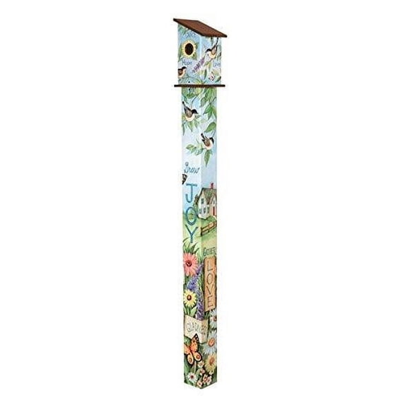 Nest Blessings 6' Art Pole Birdhouse Peace Decoration