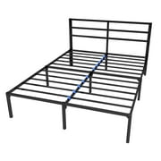 Nest Slumber Queen with Headboard Platform Bed Frame | Quiet & Sturdy | No Box Spring | 14" Mattress Foundation