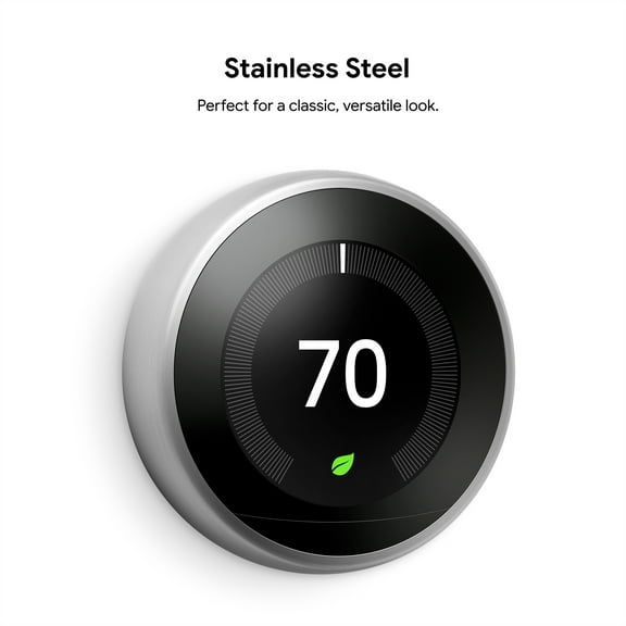 Nest Learning Thermostat, Easy Control for Every Room, Stainless Steel (3rd Gen)