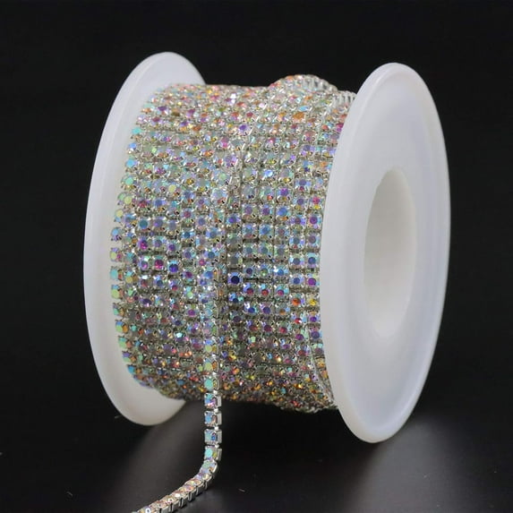 NestE 10 Yards Crystal Rhinestone Trim 2.5mm, Close Chain for Sewing Crafts Ideal Wedding Party DIY Decoration