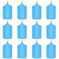 thumbnail image 1 of NestE - 12 Pack 2x3 Hand Poured Dripless Pillar Candles, Soy Candles, Non-Toxic, Unscented, Smokeless, for Power Outages & Emergency (Blue), 1 of 16