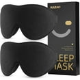 thumbnail image 1 of NestE 2 Packs Sleep Mask for Side Sleeper, Eye Mask for Sleeping Women Men, 3D Contoured Cup No Eye Pressure 100% Light Blocking Sleeping Mask with Adjustable Strap Night Blindfold Flight, Nap, Black, 1 of 13