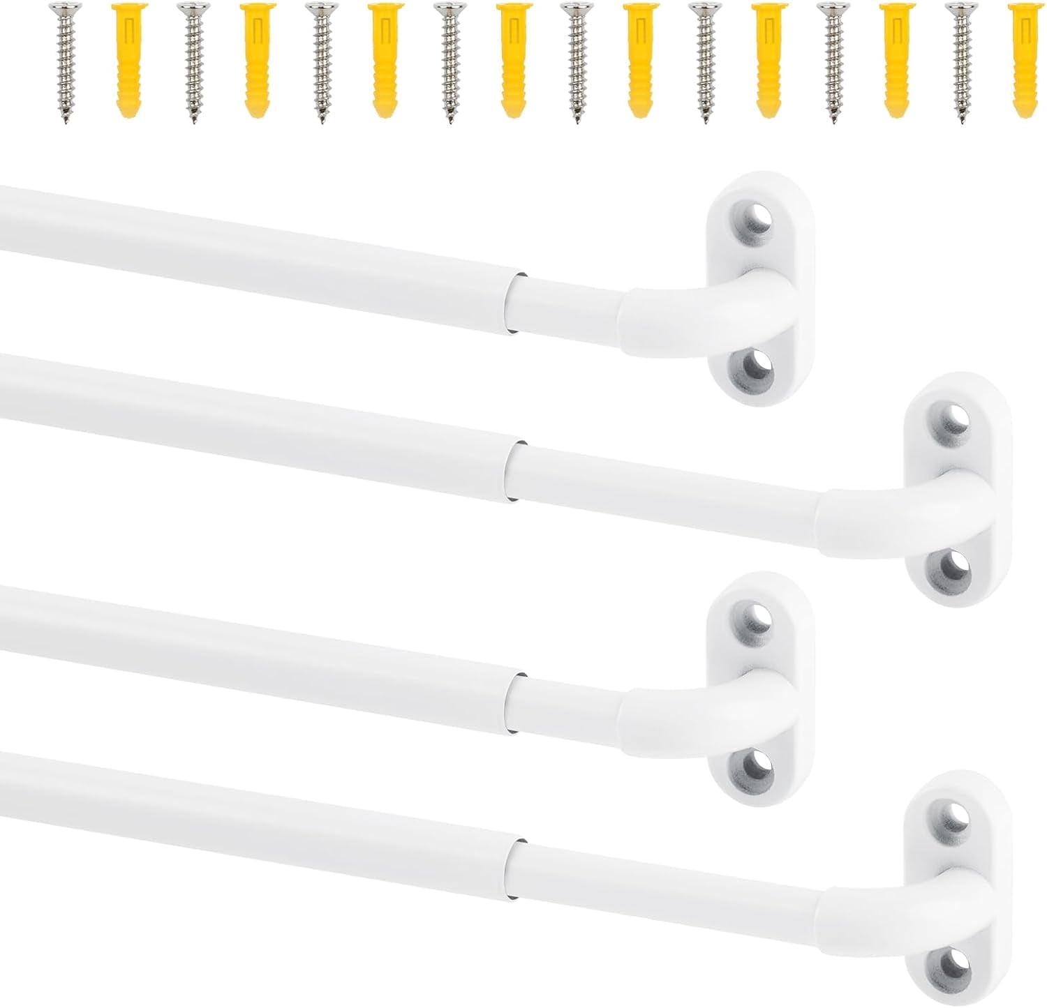 Sash Rods NestE - 4 Pack Screwed Sash Curtain Rod Adjustable 9-12 Inch, 3/8 In ...