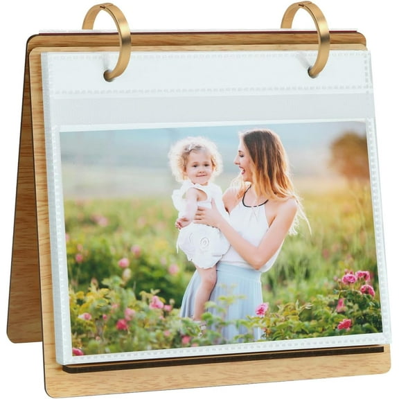 NestE 60 Pockets of 4x6 Photo Frame Flip Photo Album on Stand 4x6 Picture Frames Collection for Desktop