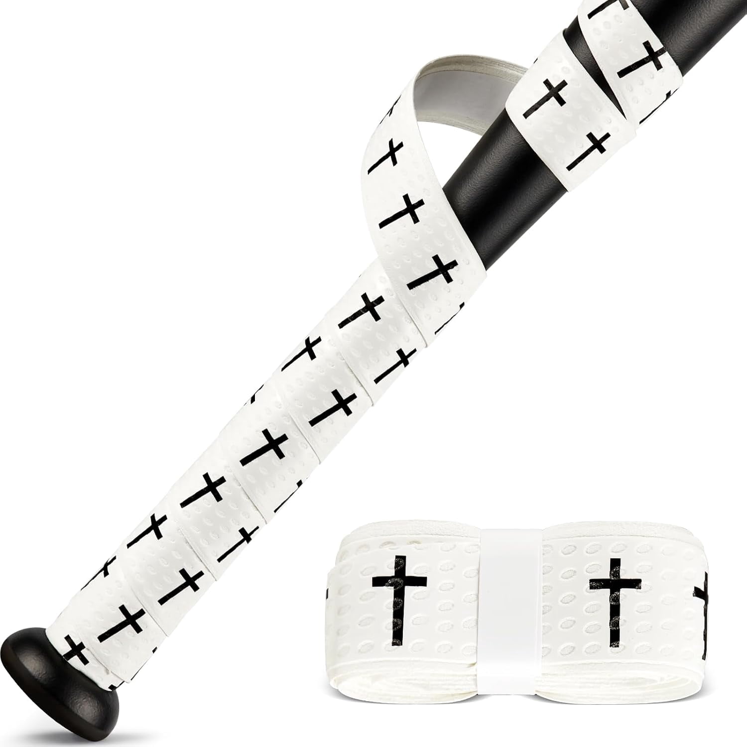 NestE-Baseball Bat Grip Tapes 1.5mm Precut and Full Adhesive Softball Grip Tape,Non-Slip Baseball Bat Wrap Tape Religious Cricket Batting Tape Replacement