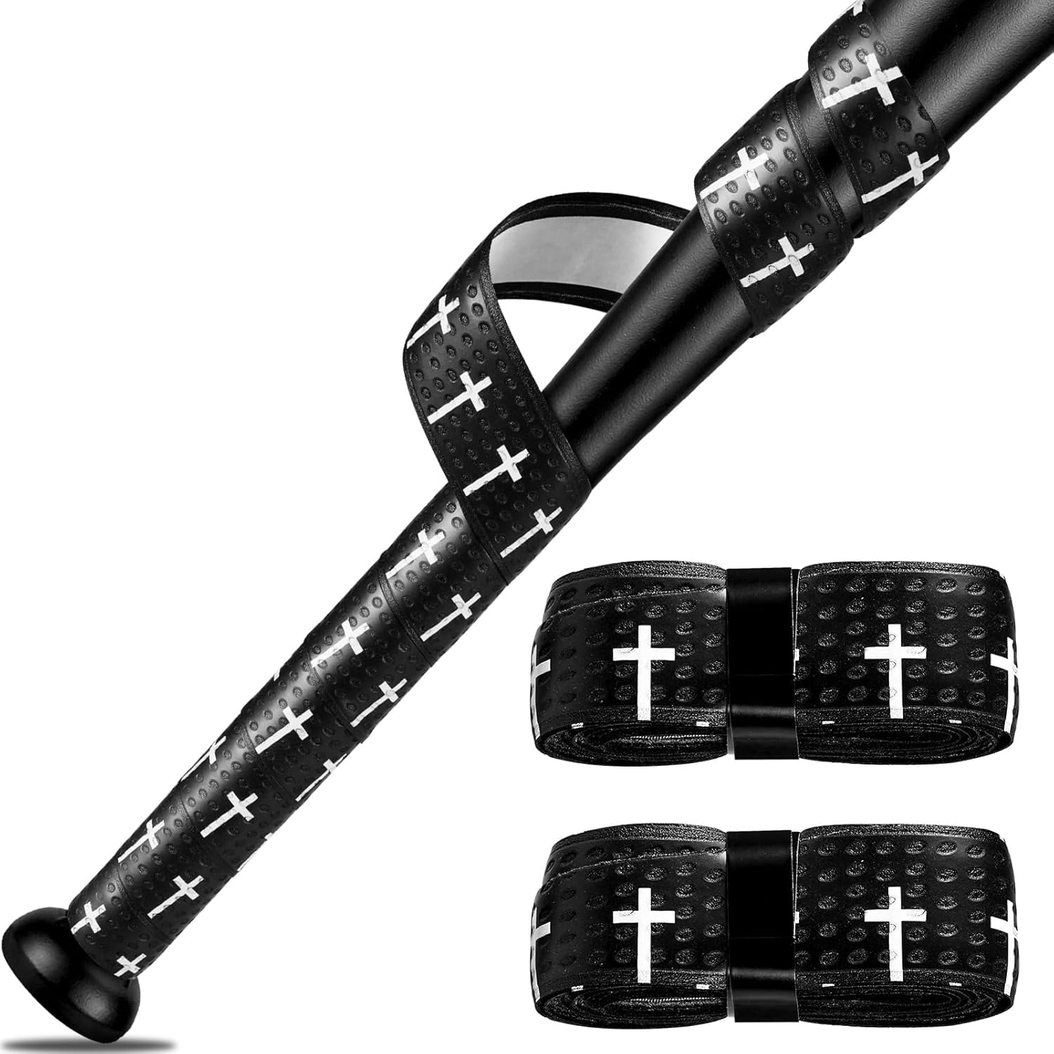 NestE-Baseball Bat Grip Tapes 1.5mm Precut and Full Adhesive Softball Grip Tape,Non-Slip Baseball Bat Wrap Tape Religious Cricket Batting Tape Replacement