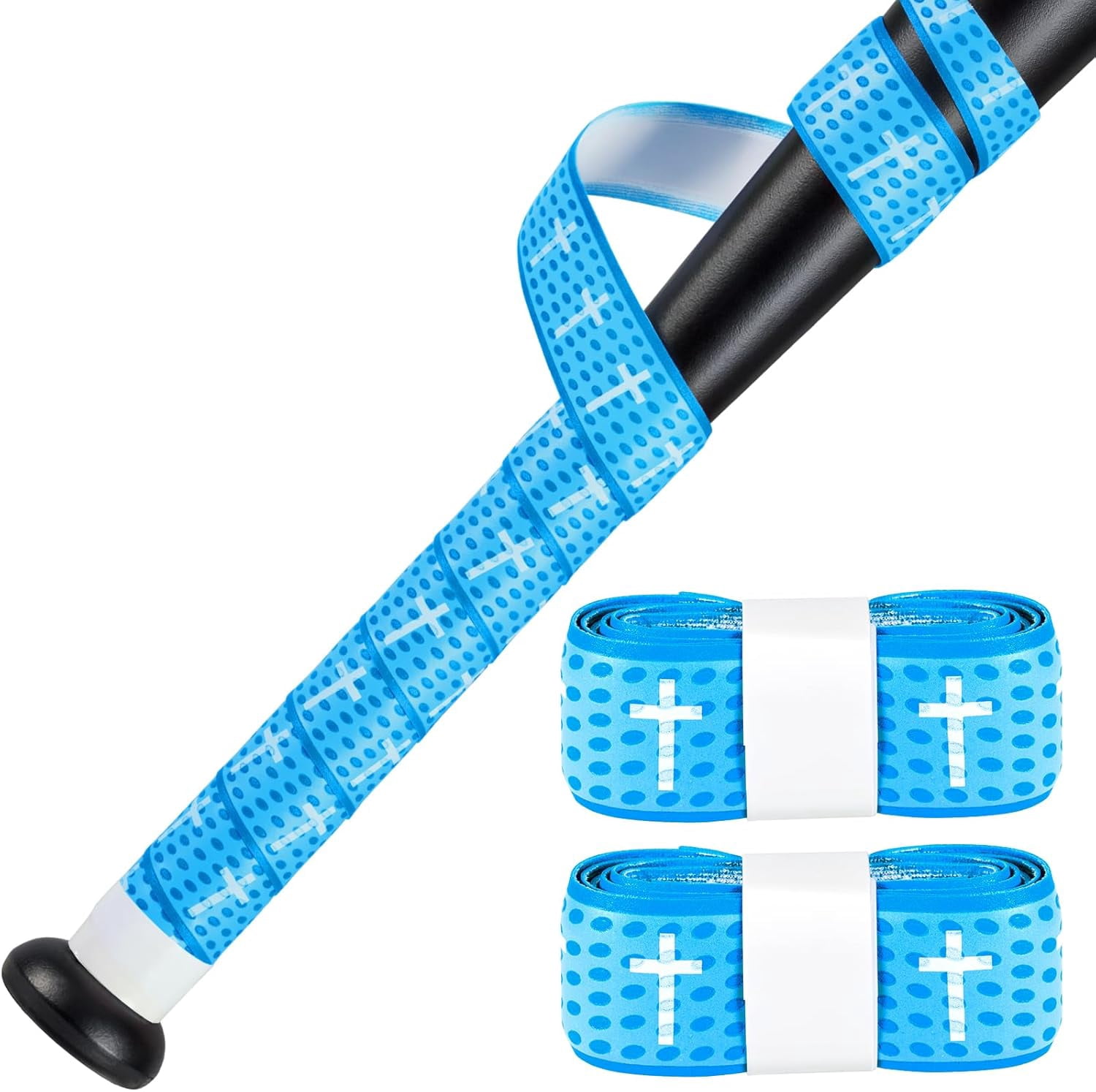 NestE-Baseball Bat Grip Tapes 1.5mm Precut and Full Adhesive Softball Grip Tape,Non-Slip Baseball Bat Wrap Tape Religious Cricket Batting Tape Replacement