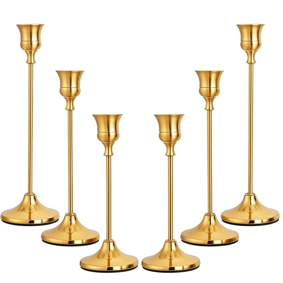 NestE Candlestick Holders Gold Taper Candle Holders 3 pcs Candle Sticks Holders for Home Decor Table Centerpiece Wedding Housewarming Festival