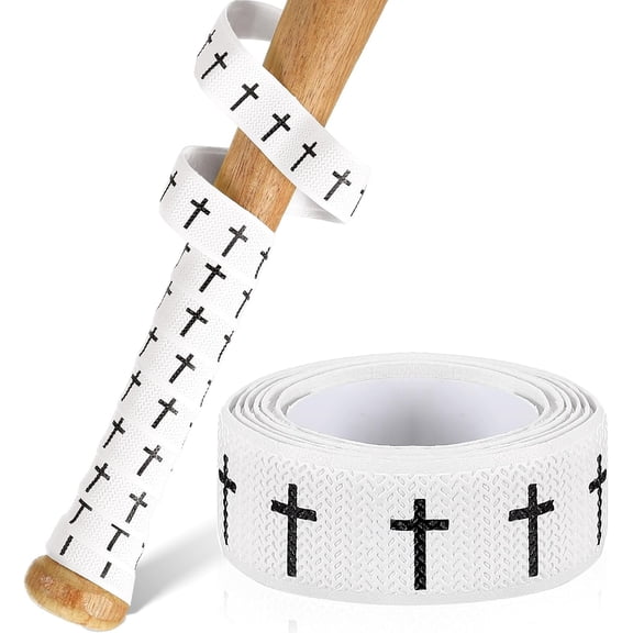 NestE-Christian Baseball Bat Grip Tapes 1.5mm Faith Cross Bat Grip Tape, Precut Full Adhesive Baseball Wrist Tape Scripture Design Non-Slip Religious Baseballs Grips Tapes