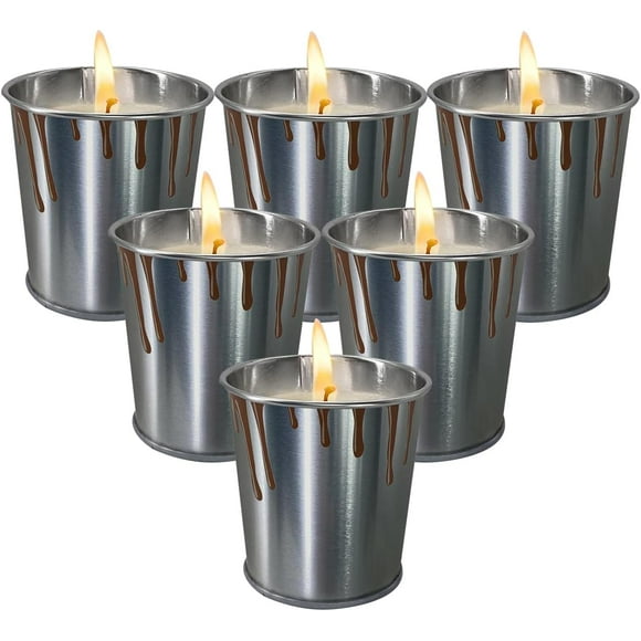NestE Citronella Candles 6 Pack, Outdoor Indoor Scented Candles with Pure Citronella Essential Oil and Natural Soy Wax, Long Lasting Burning for Home Garden Patio Balcony