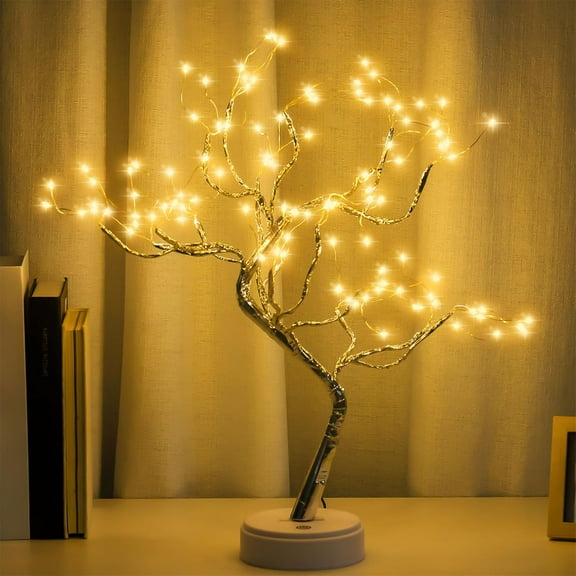 NestE Room Decor, 20" 108 LED Tabletop Bonsai Tree Light, DIY Artificial Tree Lamp, Battery/USB Operated, Aesthetic Lamps for Living Room Bedroom Christmas Home Gifts House Decor (Warm White)