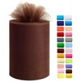 thumbnail image 1 of NestE Tulle Rolls 6” by 100 Yards (300 feet) Tulle Roll Spool Fabric for DIY Tutu Skirts Wedding Baby Shower Crafts Decorations Party Supplies (Brown), 1 of 13