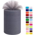 thumbnail image 1 of NestE Tulle Rolls 6” by 100 Yards (300 feet) Tulle Roll Spool Fabric for DIY Tutu Skirts Wedding Baby Shower Crafts Decorations Party Supplies (Grey), 1 of 12