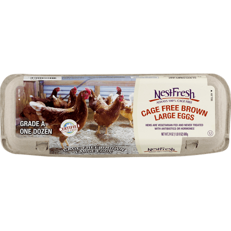 NestFresh Large Cage Free Grade A Brown Eggs, 12 Count