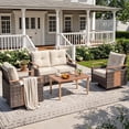 thumbnail image 1 of NestNook 4-Piece Wicker Patio Furniture Set, 4-Seat Conversation Set with Loveseat, 2 Swivel Rocking Chairs, Table, 330lb Weight Capacity, Waterproof, 1 of 10