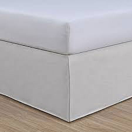 NestWell Linen Blend Bed Skirt, Tailored 15" Drop, White, Full