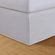 NestWell Linen Blend Bed Skirt, Tailored 15" Drop, White, Queen