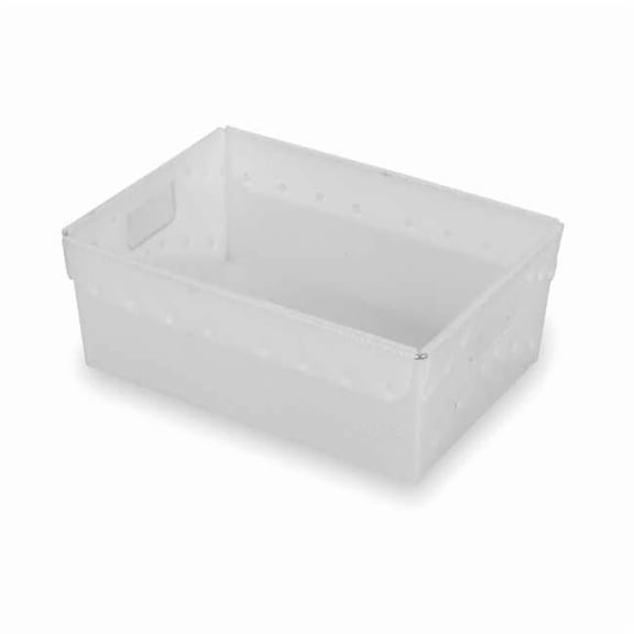 Nestable Storage Container, 4.3 gal, 18 in L x 13 in W x 6-1/8 in H, Natural, Polyethylene, 5 PK