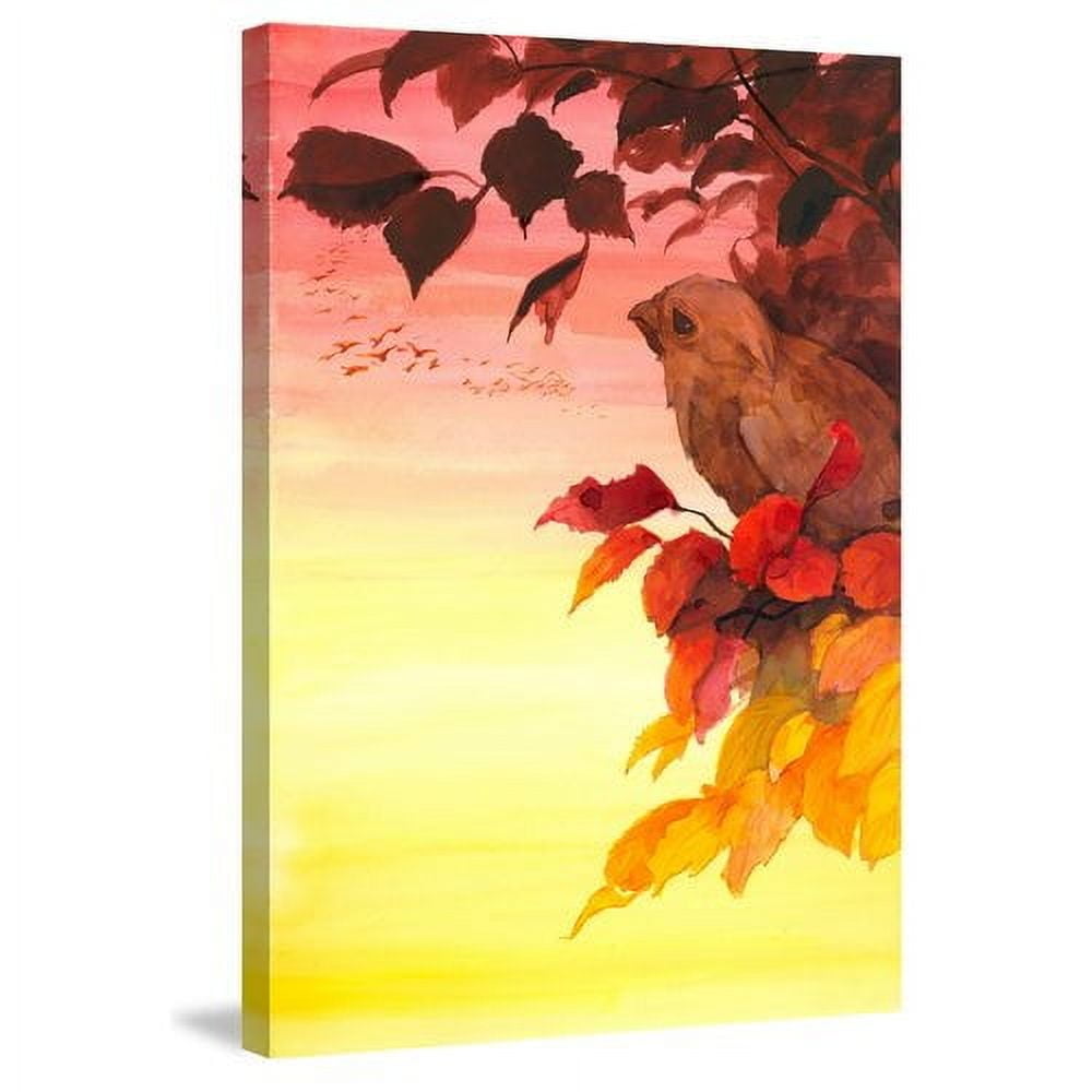 "Nested Bird" Painting Print on Wrapped Canvas