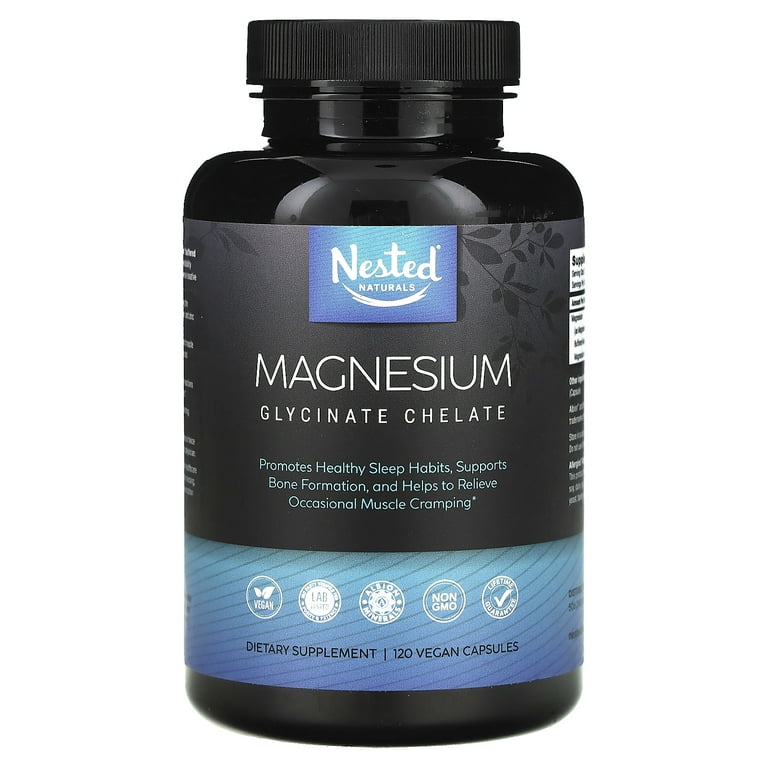 Nested Naturals Magnesium Glycinate 200mg - Pure High Absorbing