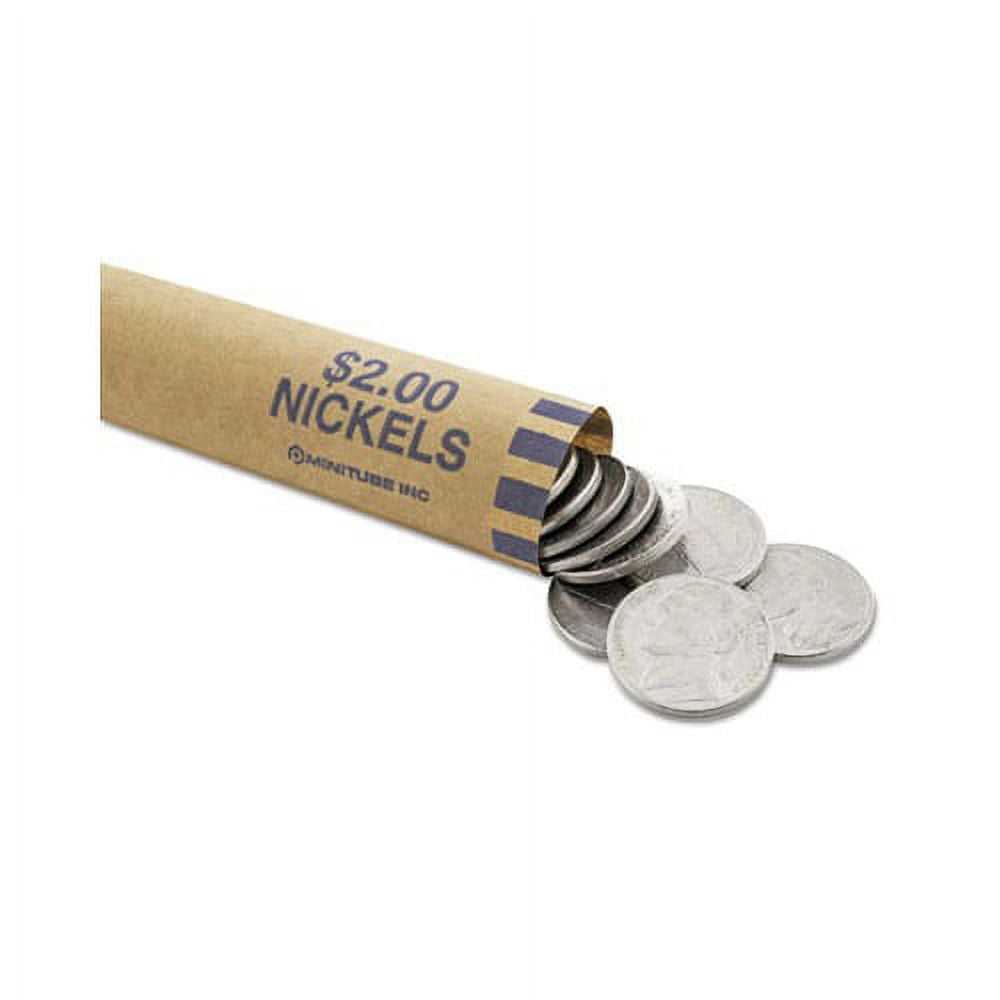 Nested Preformed Coin Wrappers Nickels, 2.00, Blue, 1000 Wrappers/Box