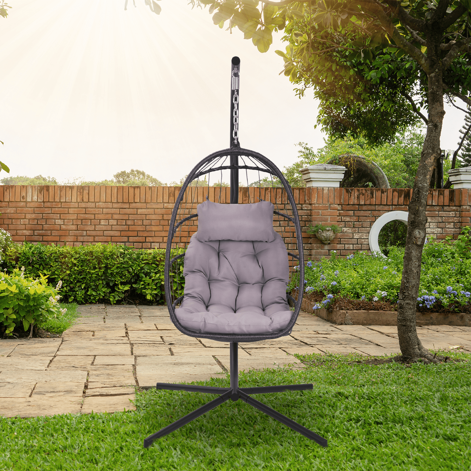 Heavy Duty Wrought Iron Patio Swing 69