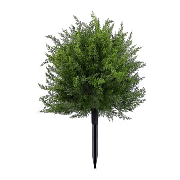 Nesthee 15.7in Artificial Topiary Trees with Ground Spike UV Resistant Faux Plants Outdoor and Indoor,Realistic Fake Bushes Tree for Front Porch Decor