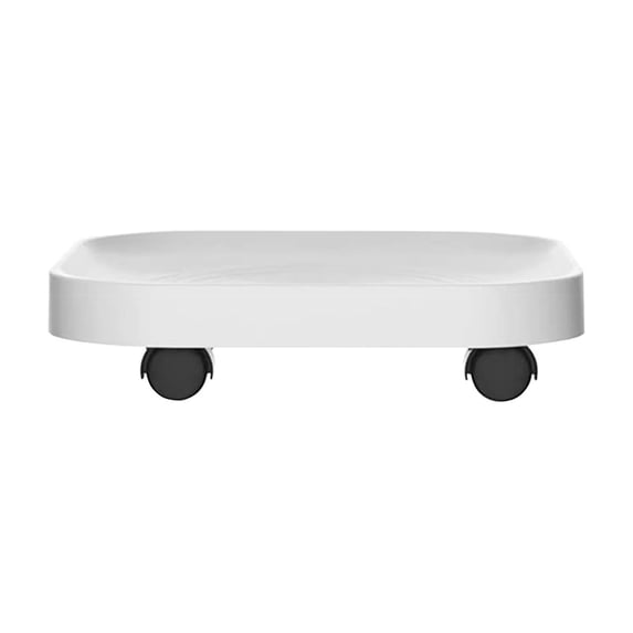 Nesthee Plant Pallet Caddy with Wheels, Round Flower Pot Mover, Indoor Rolling White Planter Dolly on Wheels, Outdoor Planter Trolley