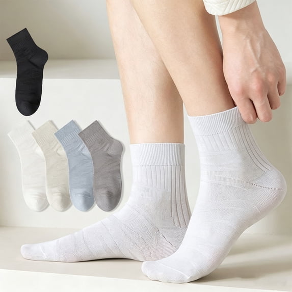 Nestiefly 1PCS Mens Ankle Athletic Socks Quarter Thin Cotton Running Sports Work Crew Socks 2026 Gray One Size